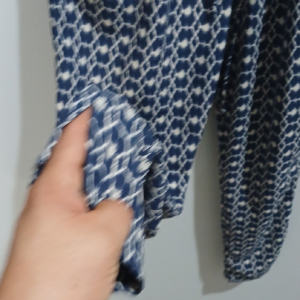 Navy and White Patterned Jumpsuit, Gentle Used, Excellent Conditions, Sz Small - Picture 7 of 8